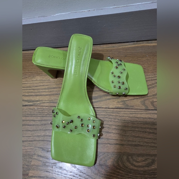 Song of Style Shoes - Song Of Style Sparkle Heel in Green